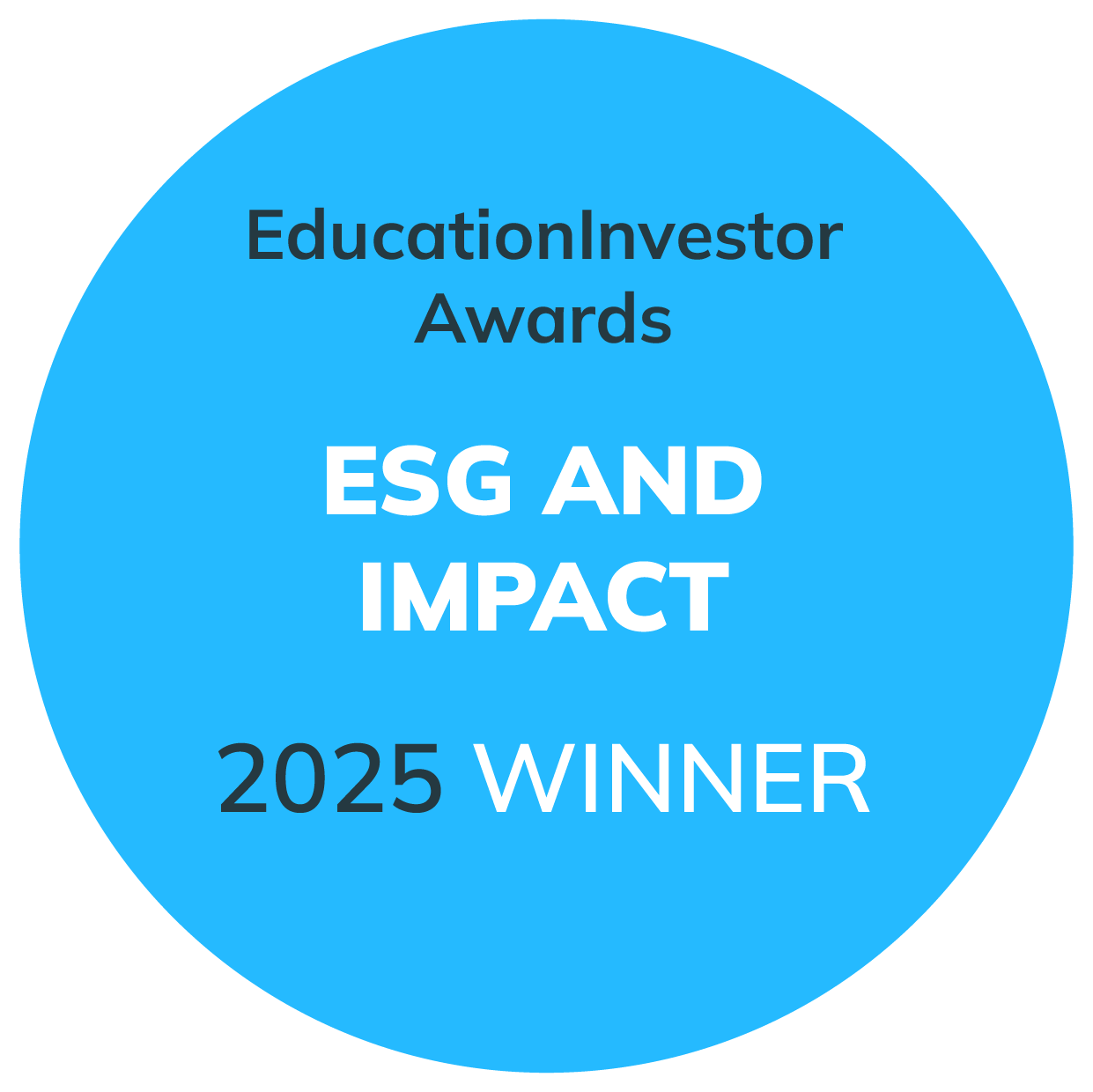 EducationInvestor Awards 2025 - ESG and Impact winner